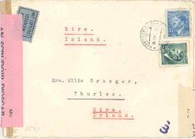Brief aus Elbekosteletz nach Thurles, 29.1.45 geprüft bei der ABP München
