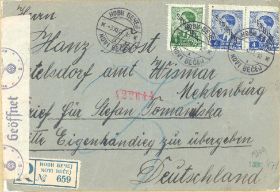 R-Brief aus Novi Becej nach Wismar, 3.11.41 geprüft bei der ABP Wien