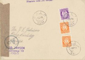 Sammlerbrief aus Oslo nach ?, 9.10.44 gepr. bei der ABP Oslo